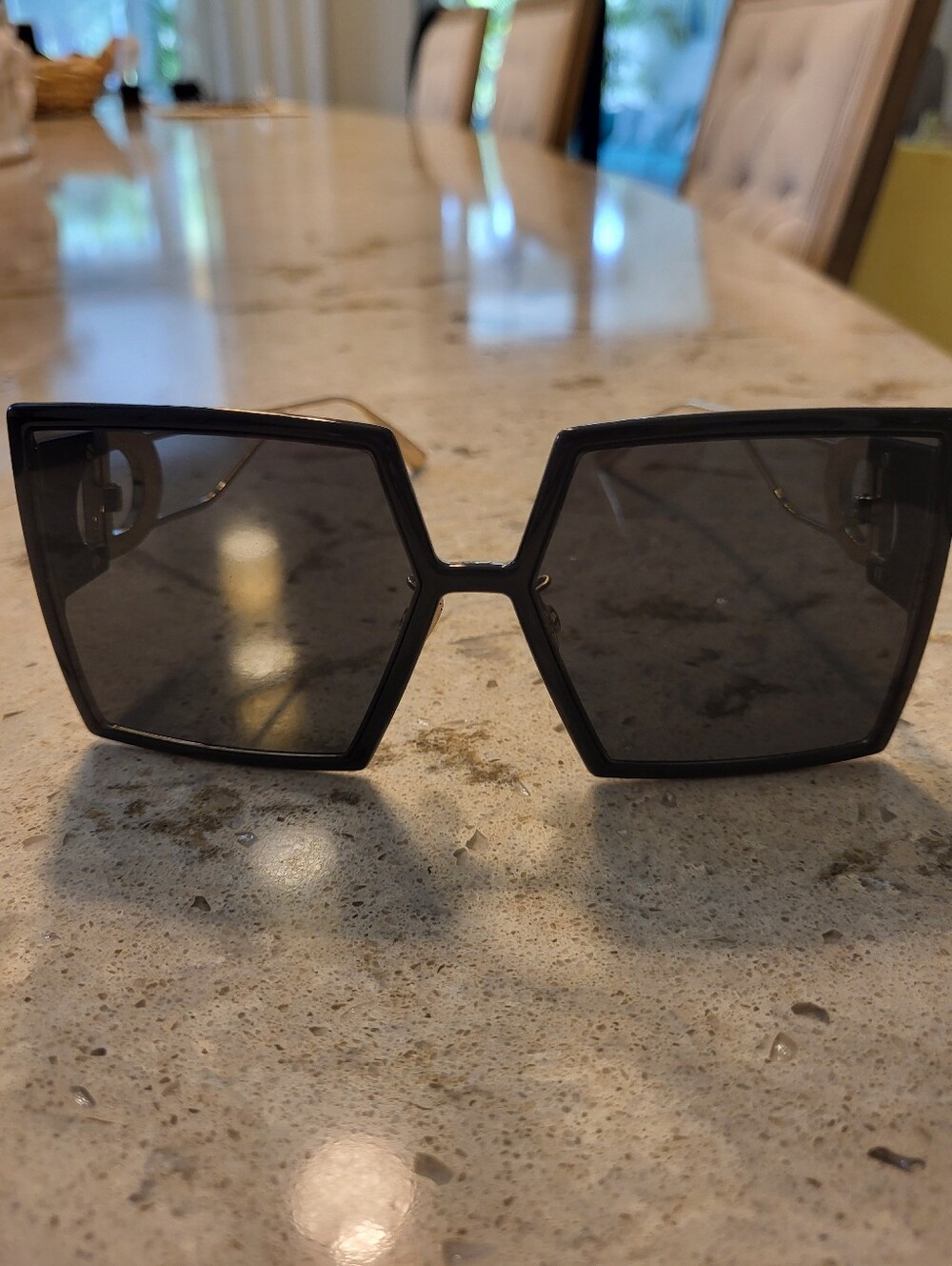Authentic Christian Dior Sunglasses with Gold Accents.